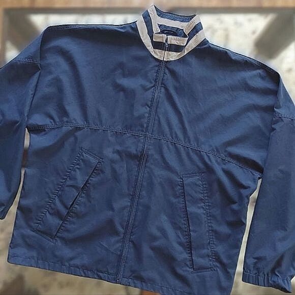Vtg Cutter & Buck soft shell navy zip up golf windbreaker jacket - Picture 1 of 13